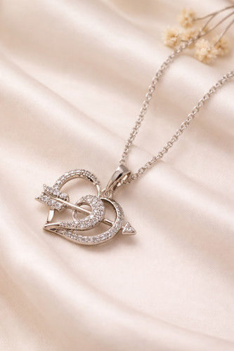 Heart love pave pendant - pave, cz