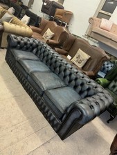 Chesterfield Blue Real Leather