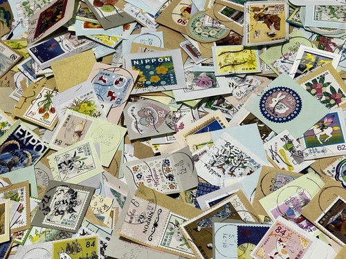 100 pcs japan postal stamps - of,