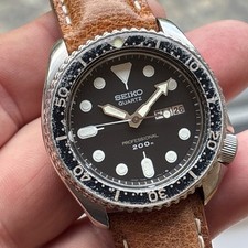Vintage 1984 Seiko 7548-7010 5J Black Bezel 150m Diver, serviced, new strap RARE