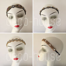 Rhinestone Hair HEADBAND Crystal Beaded Boho Wedding Party 20s Gatsby Flapper