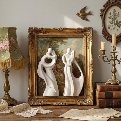 Hugging couple sculpture - hugging,