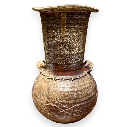 Antique shigaraki pottery vase - pottery,