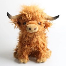 Simulation Highland Cow Animal Plush Doll Soft Stuffed Highland Cow Cattlle Plus