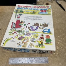 Puck Toys 1979 Vintage Richard Scarry Hand-Cut Wooden Jigsaw Puzzle 48-Piece