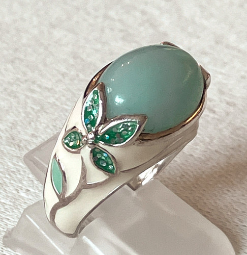 925 sterling silver - silver, amazonite