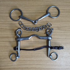 Complete Double Bridle Bits, Weymouth 4 3/4" & Bradoon 5 1/4" *Free Postage*