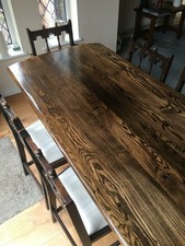 Ercol Old Colonial Style Dining Table 2 Carvers 4 Chairs Blue Label Vintage