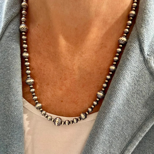 Sterling silver aztec beaded - sterling,