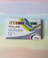 Pentel Arts Oil Pastels, Mixed Colours PHN4-12 (Pack of 12)