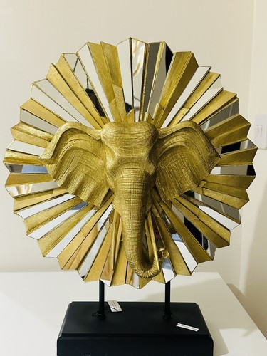 Large gold elephant - elephant, head