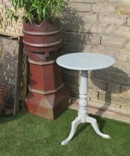 ANTIQUE VICTORIAN / GEORGIAN  FRUITWOOD TRIPOD SIDE / WINE TABLE  PALE BLUE