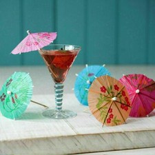 20x COCKTAIL UMBRELLAS TOOTHPICKS STICKS PAPER SKEWERS Party Drinks Fruits UK