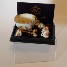 CHARMING BOXED REUTTER PORCELAIN MINIATURE, PUNCH BOWL
