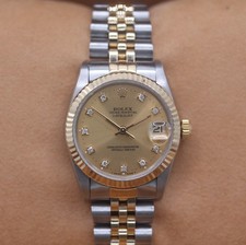Rolex Datejust Ladies Mid-Size 31mm Factory Champagne diamond dial