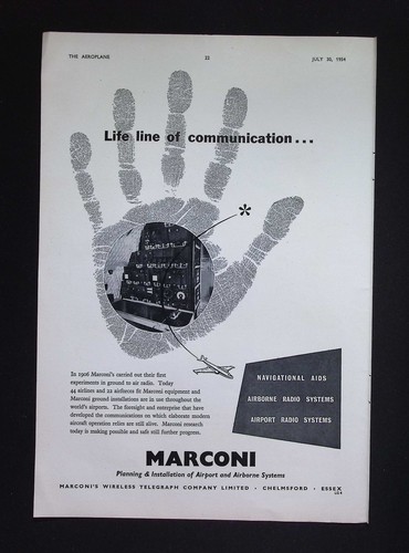 Original 1954 advert - original, marconi