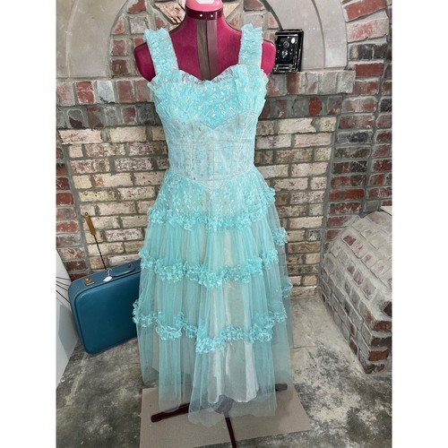 Formal dress prom 1950s floral - dress,