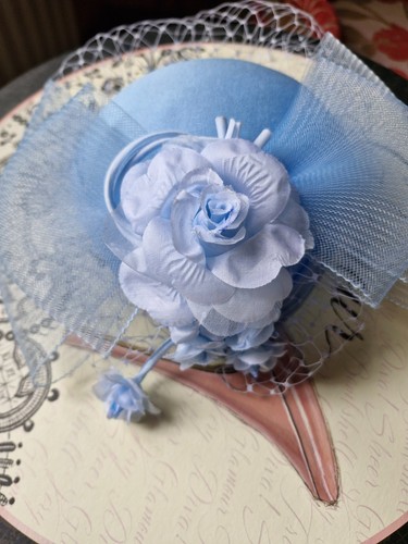 Pale blue fascinator - pale,