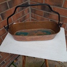 Copper fish kettle planter big french vintage handmade country kitchen pot tub