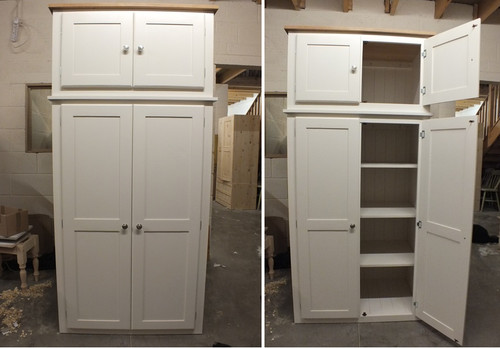 Large painted linen larder - large, linen/