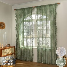 Pair Lace Sheer Curtains