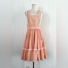 Vintage Peach Gingham Prairie