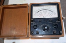 Vintage universal volt Meter model in wooden Case Box