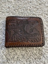 Vtg Fisherman Hand Tooled