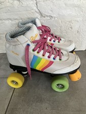 Rookie Forever Rainbow Quad Roller Skates Roller Boots Size UK 3 + Safety Pads