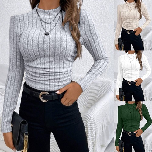 Women ribbed high neck jumper - women,