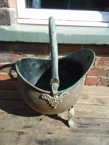 Antique copper brass coal - &,