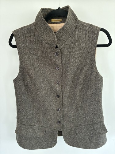 Ladies brown tweed waistcoat - ladies,