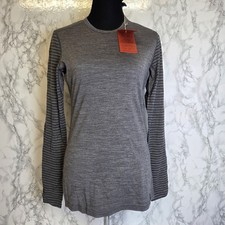 Isobaa Womens Merino 180 Long Sleeve Crew - Medium - Grey - New w/ Tags in Box