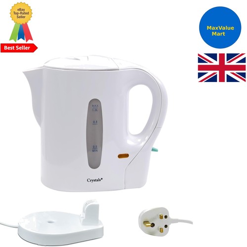 Sleek white electric kettle - white,