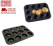 Muffin tray 12 Cupcake tin Non Stick Carbon Steel Baking Pan Yorkshire Pudding