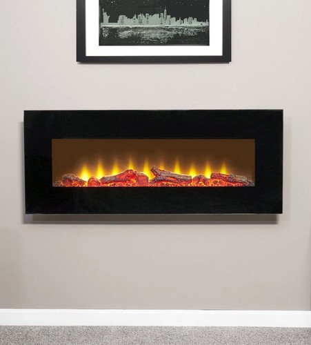 Large electric fire black wall - large,