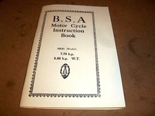 BSA Instruction Book for 1931