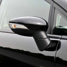 PAIR SIDE DOOR WING MIRROR COVER CAP GLOSS BLACK FOR FORD FIESTA MK7 2008-2017