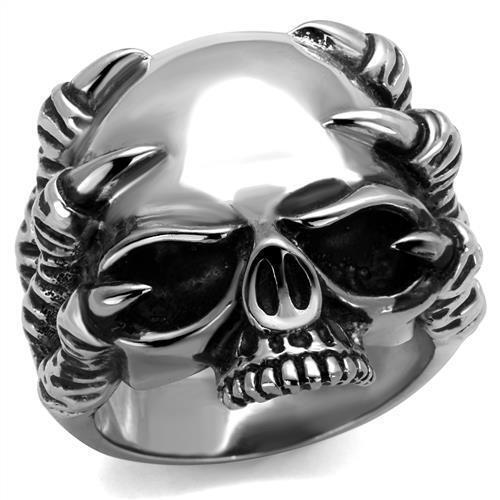 Mens skull ring silver - , band