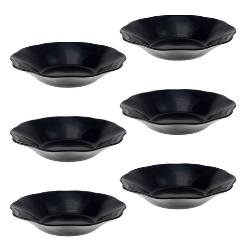 Opal glass black 6pcs - opal,