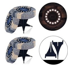4 x 16 LED Solar Disk Lights Outdoor Waterproof for Garden Lawn Deck Path
