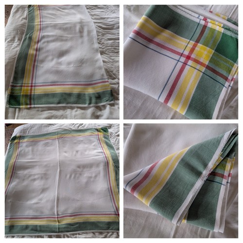 Vintage linen tablecloth - vintage, white
