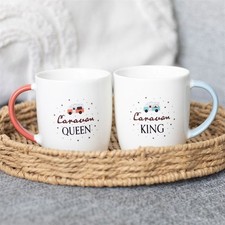 Caravan King Caravan Queen Couples Mug Set TRACKED DELIVERY COMBINED SHIPPING