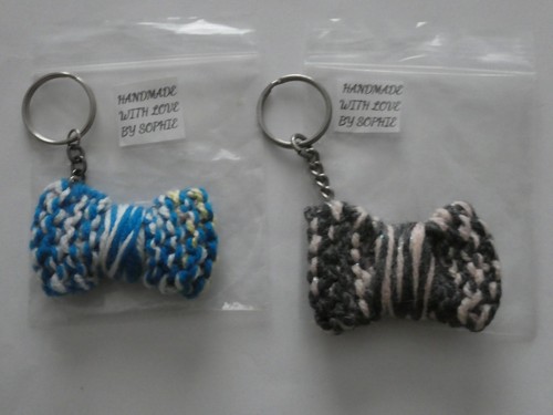 Two handmade hand knitted bow - knitted,