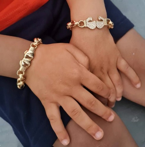 9ct gold kids patterned - gold, gf