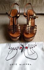Chie Mihara Memphis Bronze Gold Wedges Size 40 UK 7