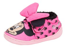 Girls Disney Minnie Mouse Slipper Booties Toddlers First Walkers House Shoes 