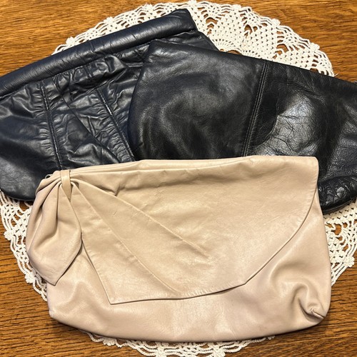 Lot vintage leather clutch - 3,