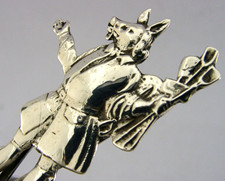 RARE ENGLISH STERLING SILVER TRUSTY SERVANT MENU HOLDER 1897 ANTIQUE