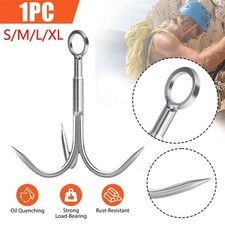 Fishing Anchor Grappling Hook Grapnel 3-Claw Stainless Steel Tree Climbing
